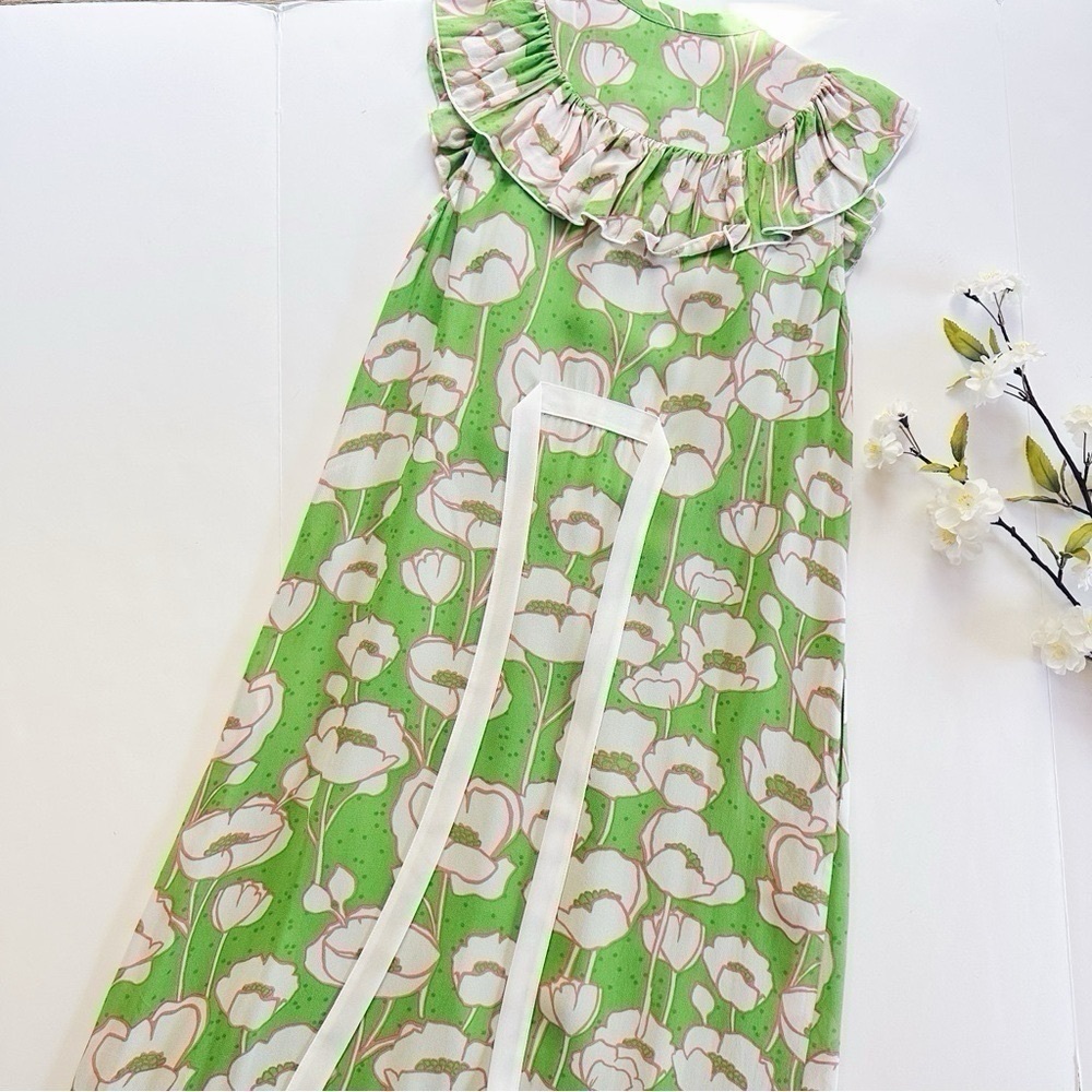 Ted Baker Tindraa Band Collar Midi Dress in Green - Picture 9 of 12